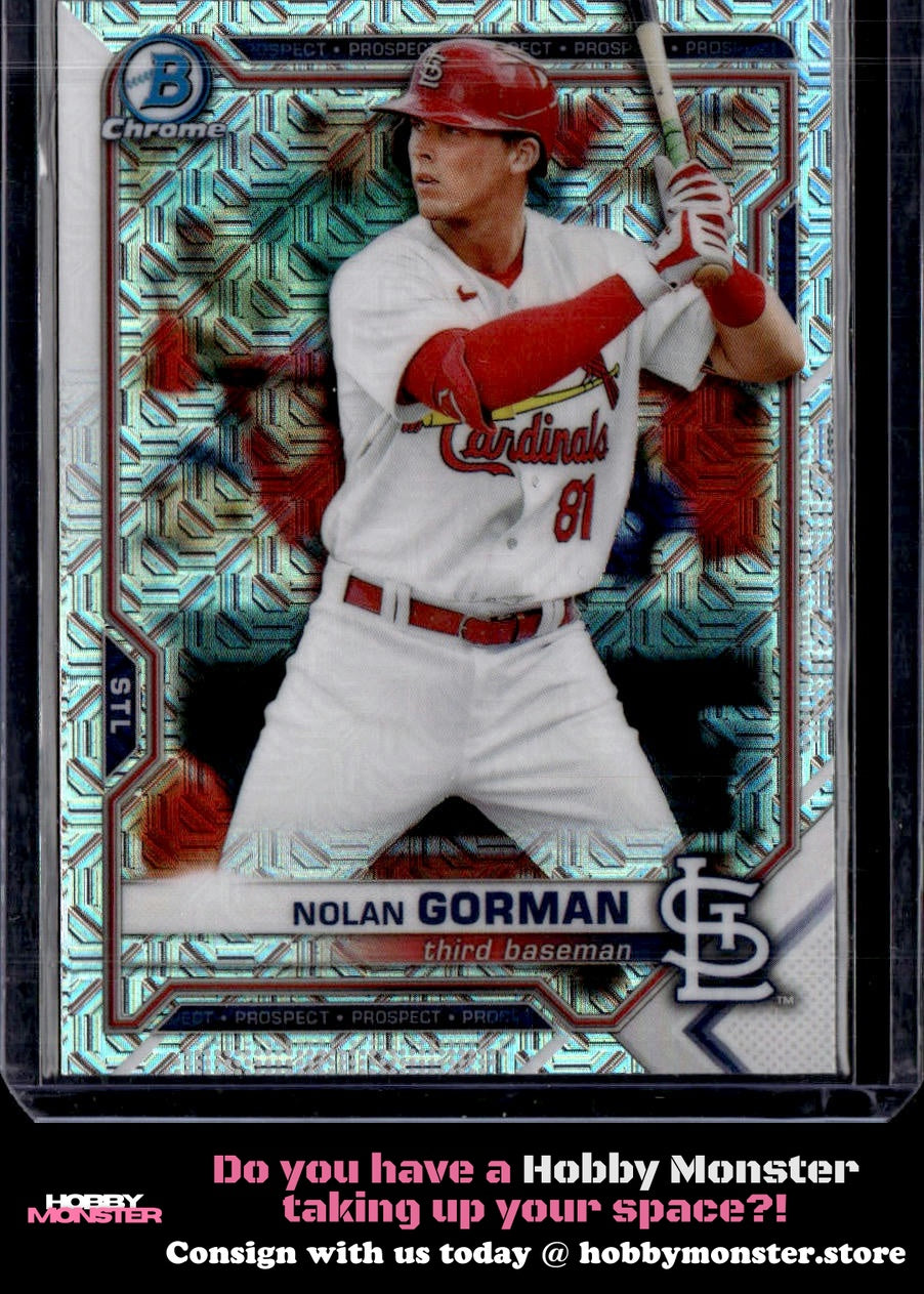 2021 Bowman Nolan Gorman Chrome Prospects Mojo Refractor St. Louis Cardinals