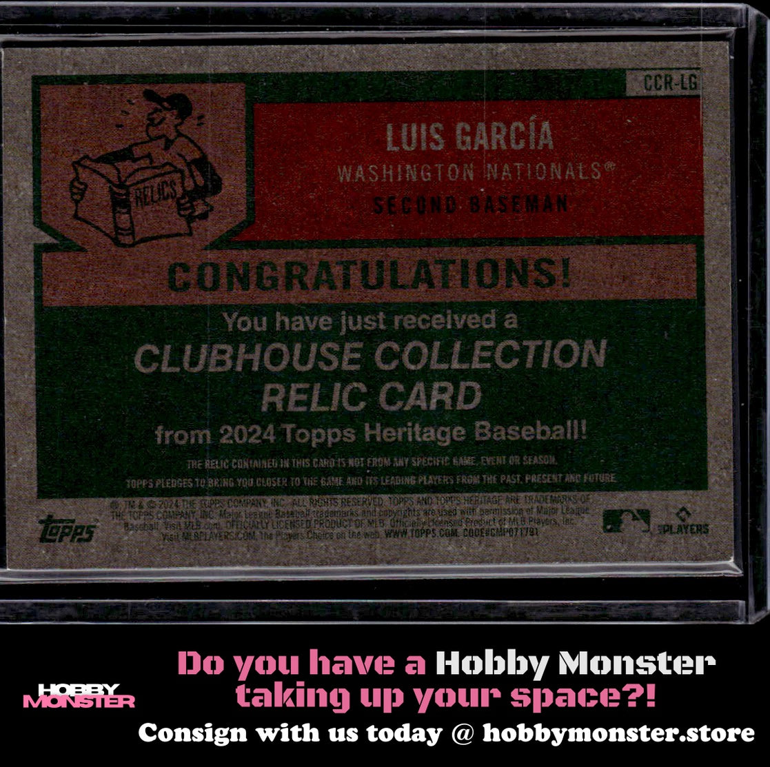 2024 Topps Heritage Luis García Clubhouse Collection Relic Nationals
