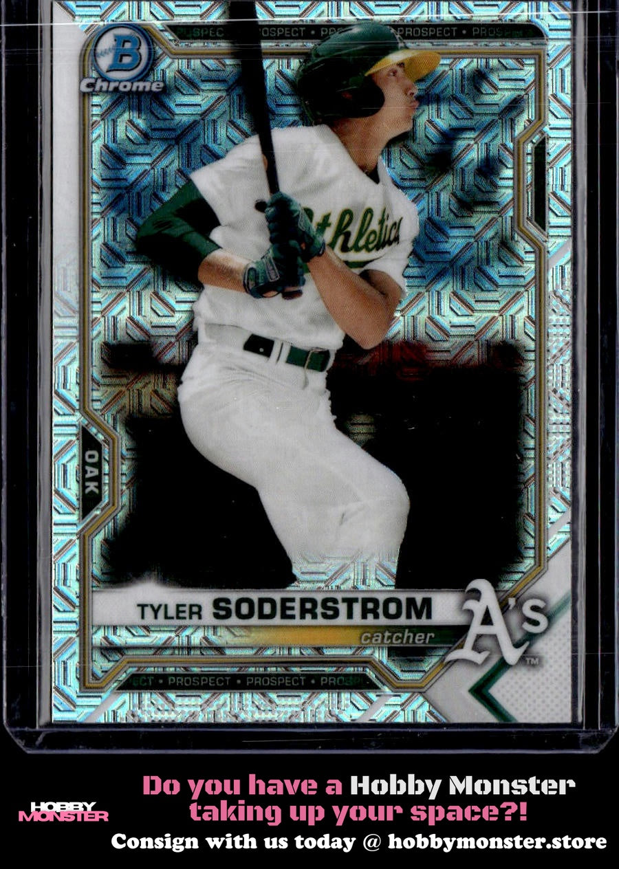 2021 Bowman Tyler Soderstrom Chrome Prospects Mojo Refractor Oakland Athletics C