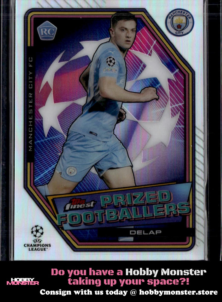 2021-22 Topps Finest UEFA Liam Delap Prized RC Rookie Manchester City