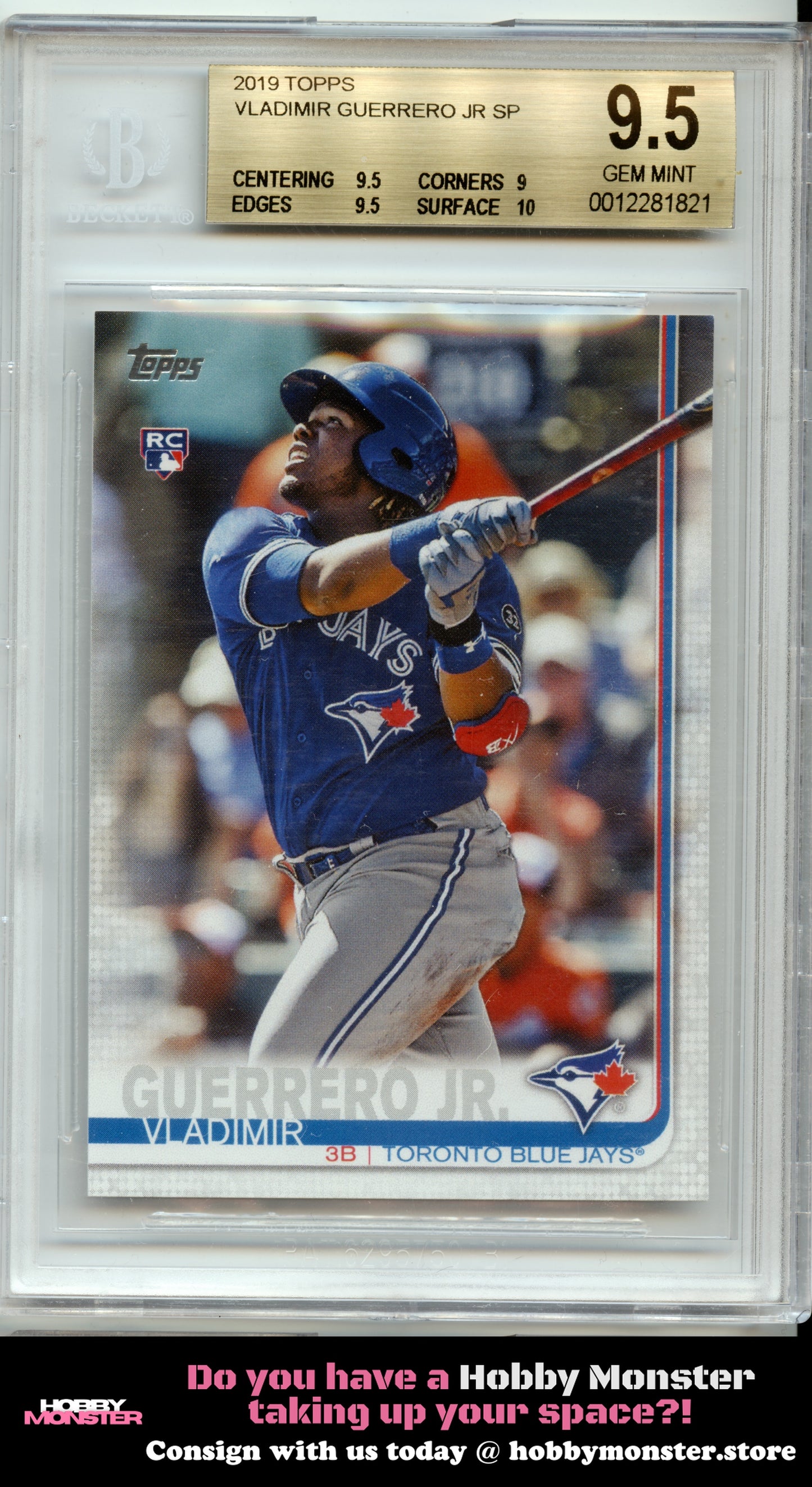 2019 Topps Vladimir Guerrero Jr. Rookie No Number SP Blue Jays BGS 9.5