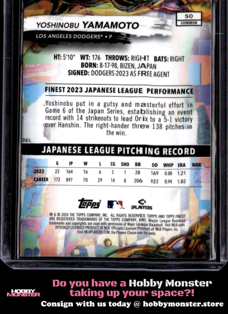 2024 Finest Yoshinobu Yamamoto Rookie Los Angeles Dodgers