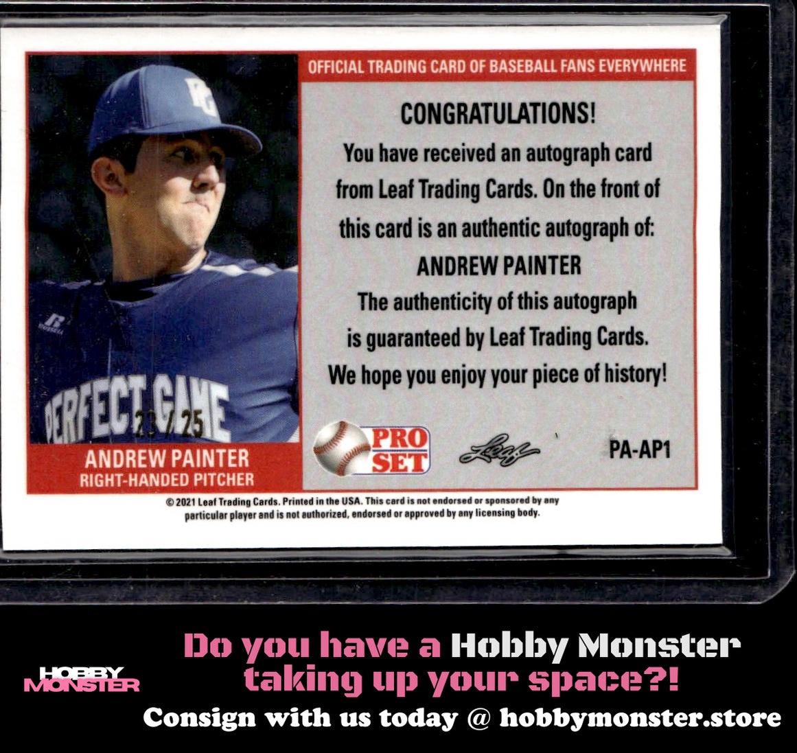 2021 Leaf Pro Set Metal Andrew Painter RC Auto /25