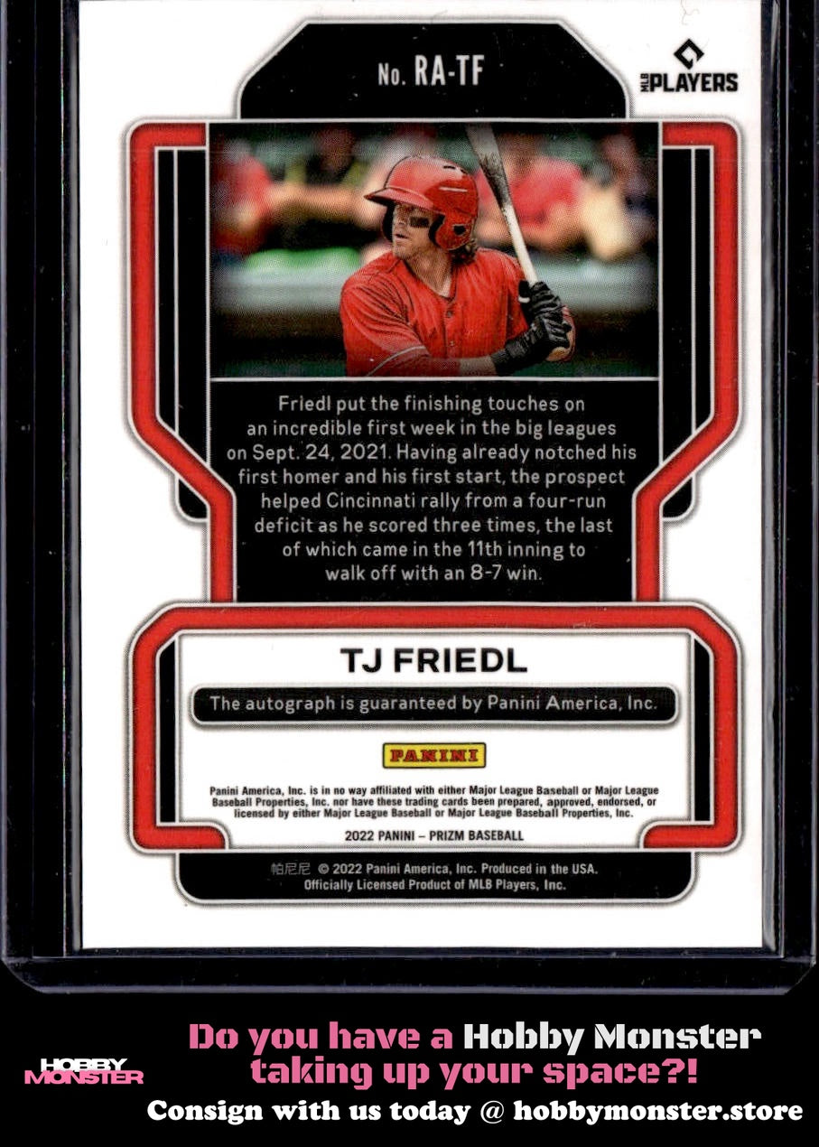 2022 Panini Prizm TJ Friedl Rookie Autographs Auto Cincinnati Reds