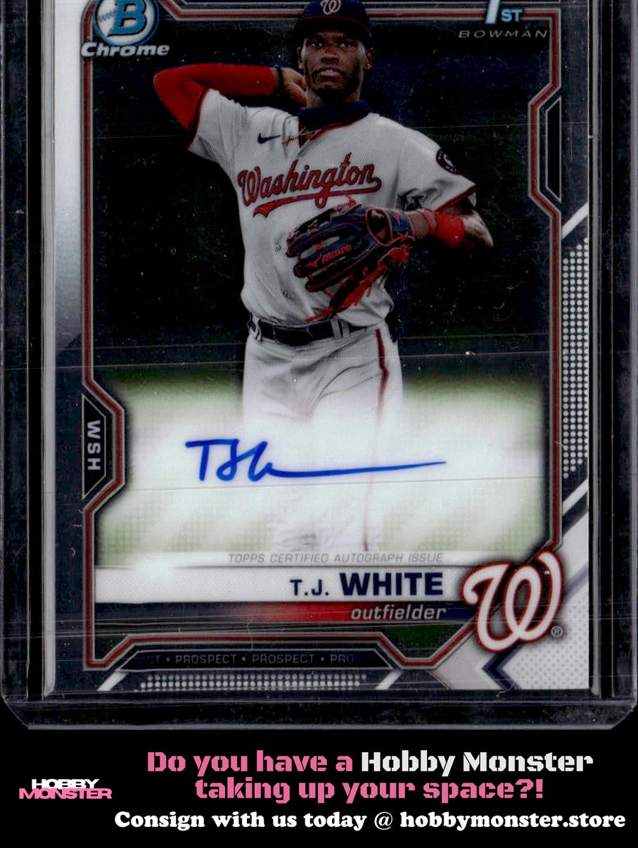2021 Bowman Draft T.J. White Chrome Auto Washington Nationals