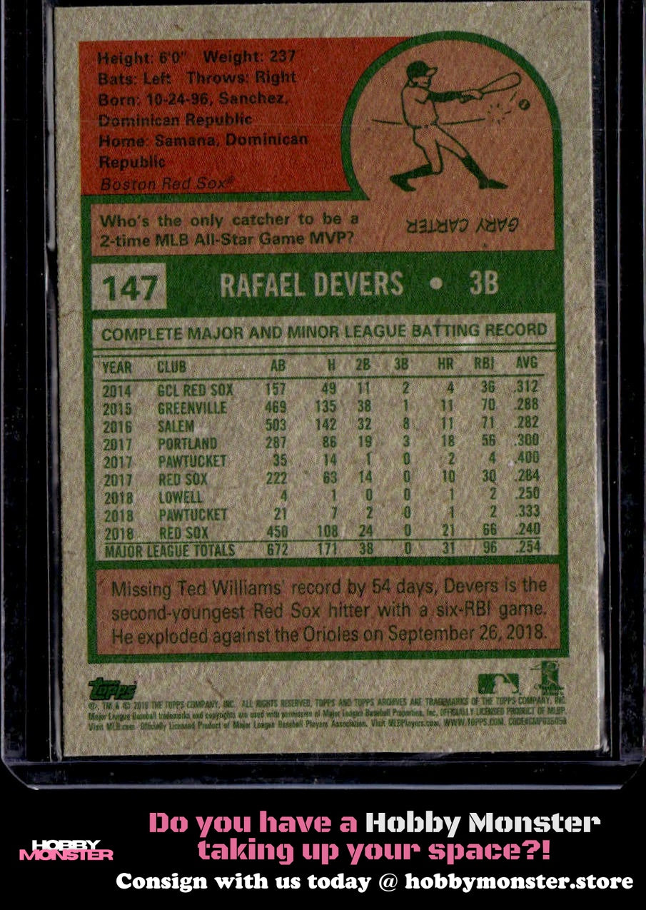 2019 Topps Archives Rafael Devers Boston Red Sox