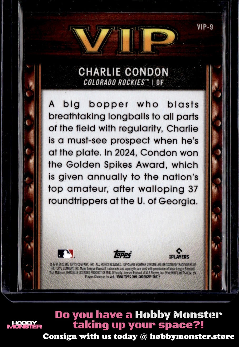 2025 Bowman Charlie Condon Very Important Prospects Colorado Rockies