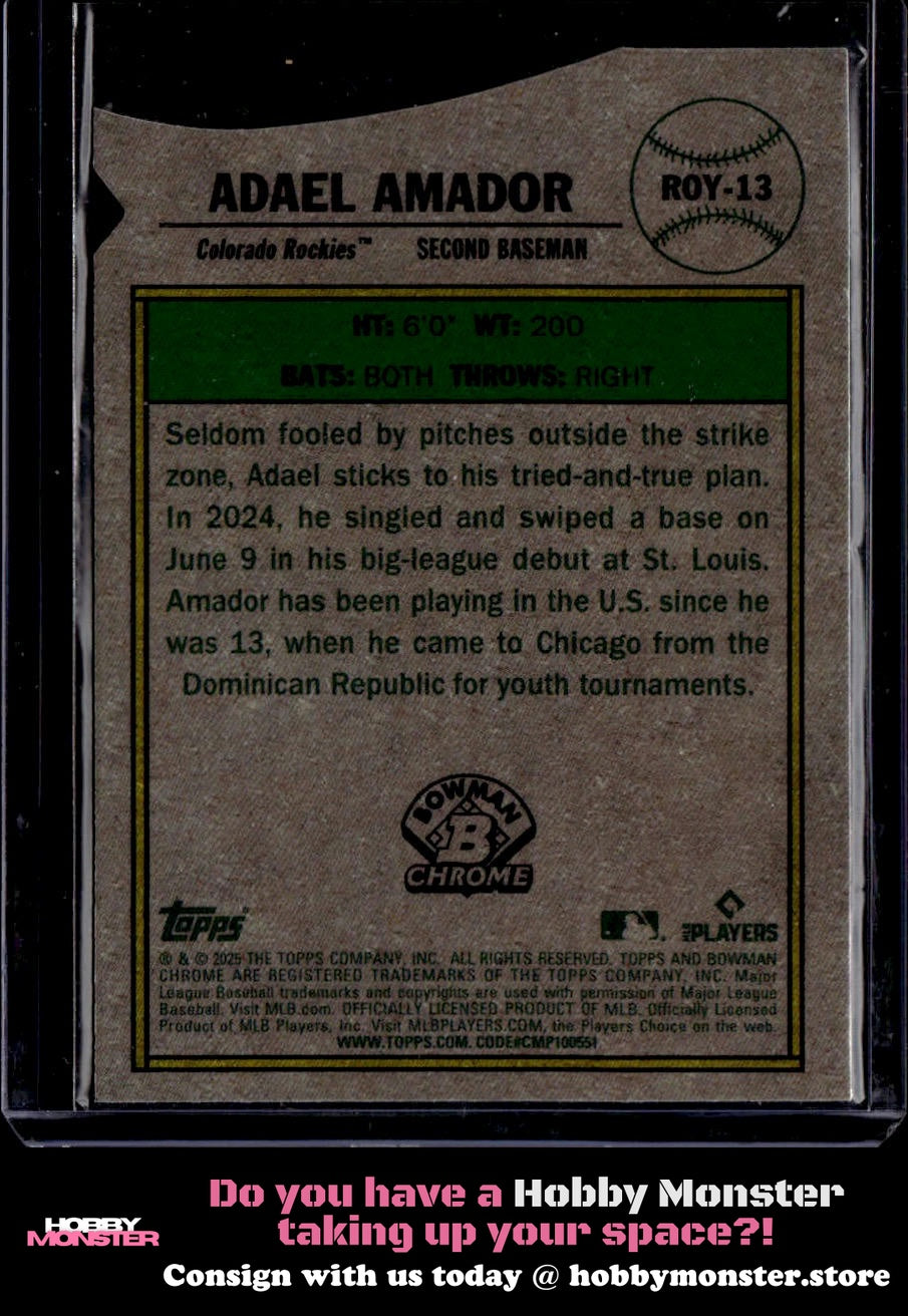 2025 Bowman Adael Amador Rookie of the Year Favorites Colorado Rockies