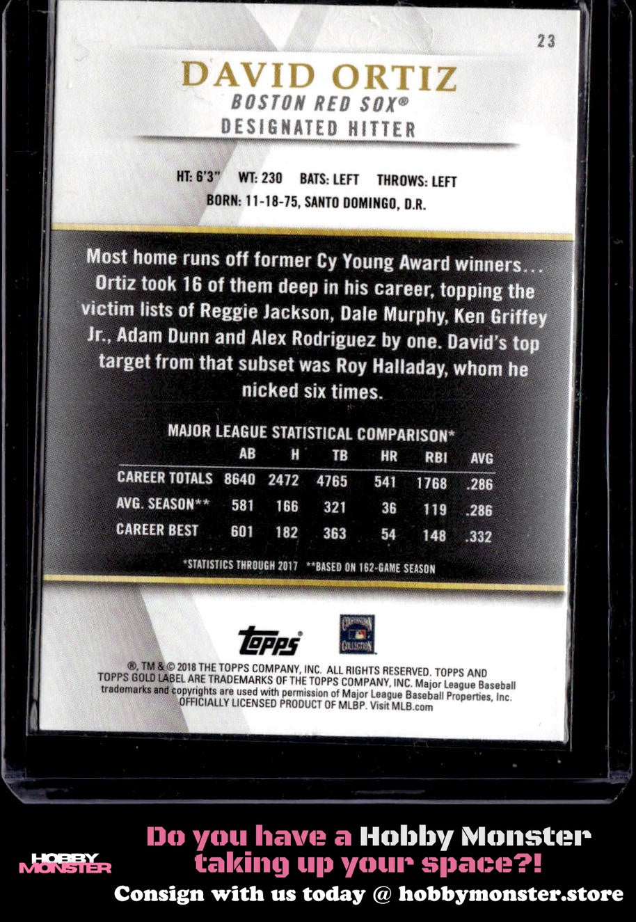 2018 Topps Gold Label David Ortiz Class 2 Black Boston Red Sox