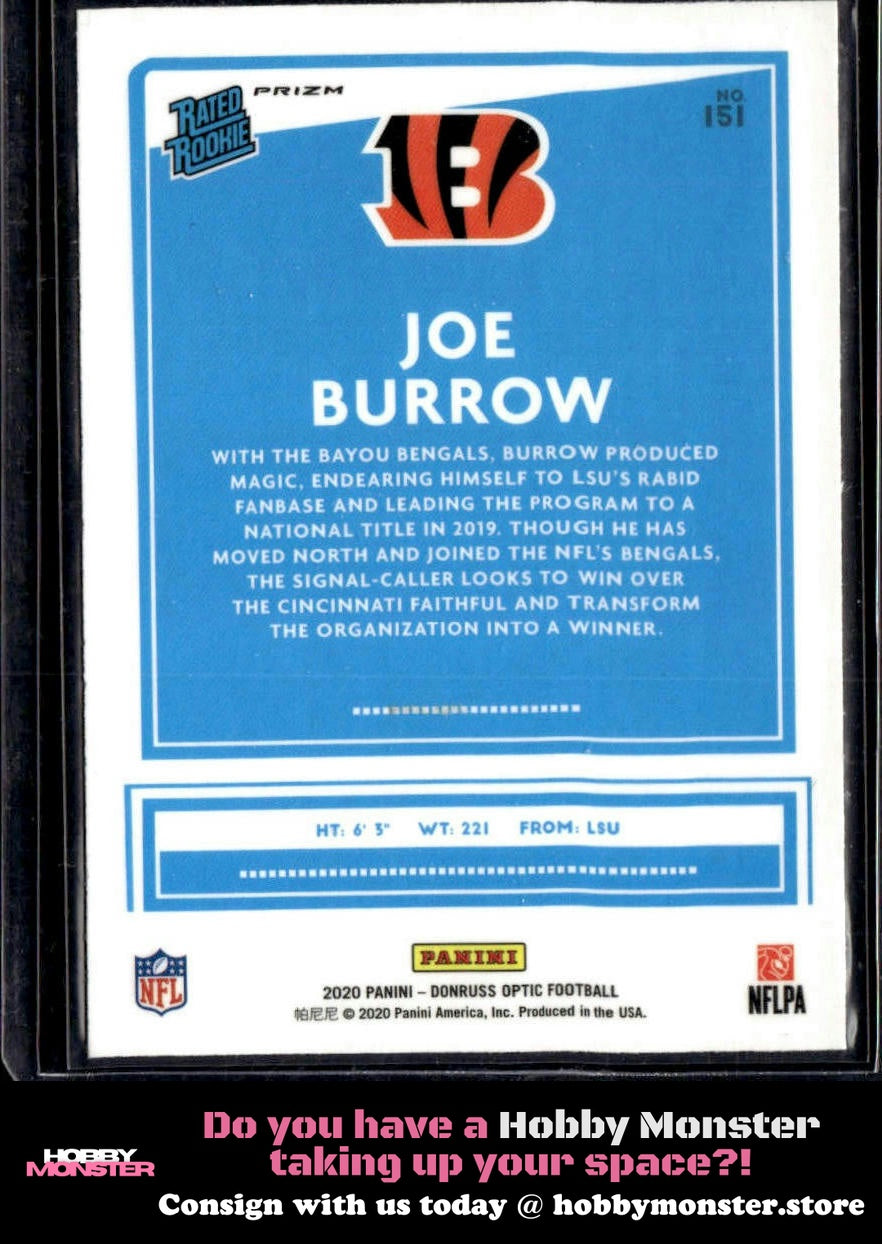 2020 Donruss Optic Joe Burrow Holo Rookie Cincinnati Bengals
