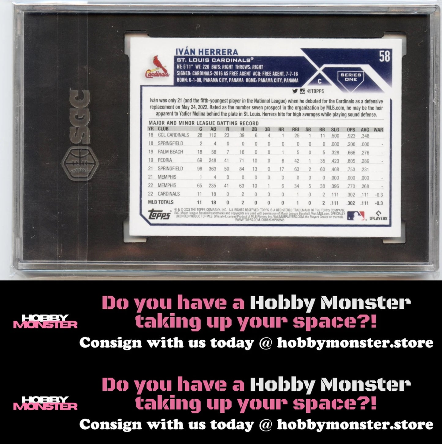 2023 Topps Iván Herrera Rainbow Foil St. Louis Cardinals SGC 8