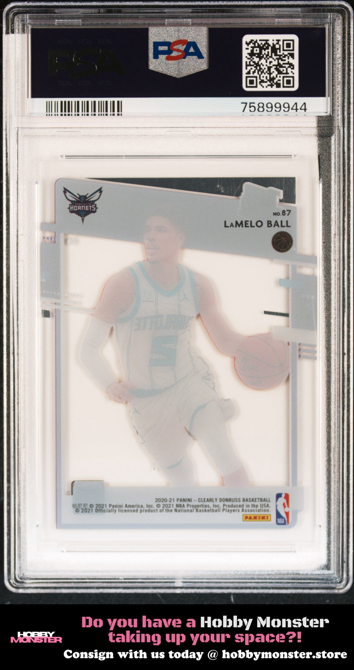 2020 Panini Clearly Donruss Lamelo Ball Rookie Charlotte Hornets PSA 9