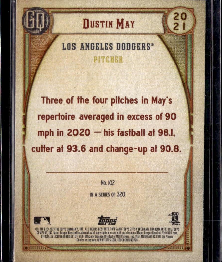 2021 Topps Gypsy Queen Dustin May Los Angeles Dodgers