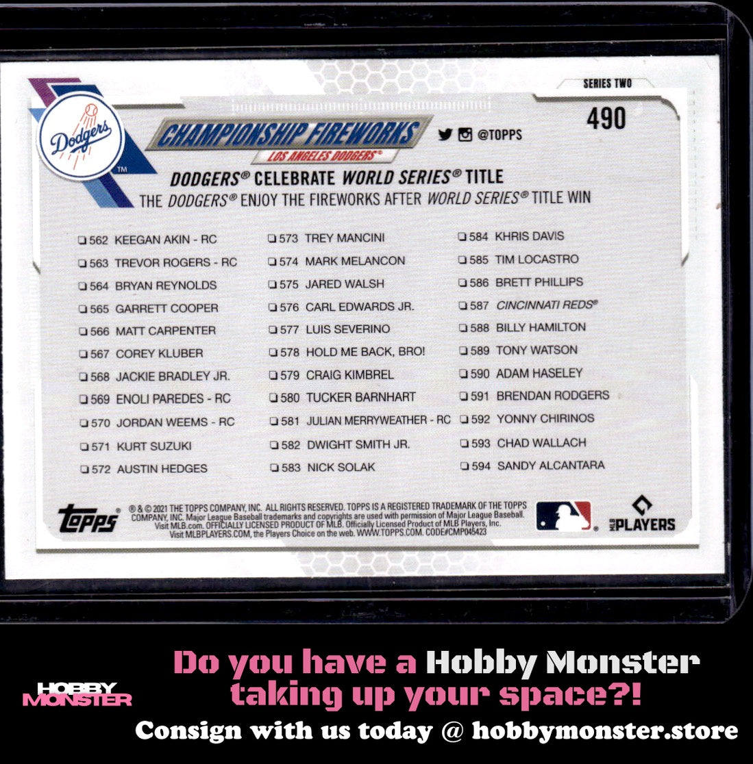 2021 Topps Championship Fireworks Rainbow Foil Los Angeles Dodgers