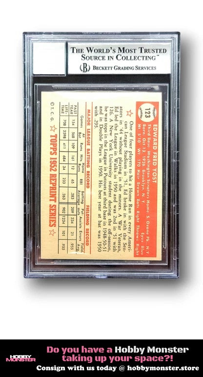 1983 Topps 1952 Series Eddie Yost Washington Senators BGS 10 Auto