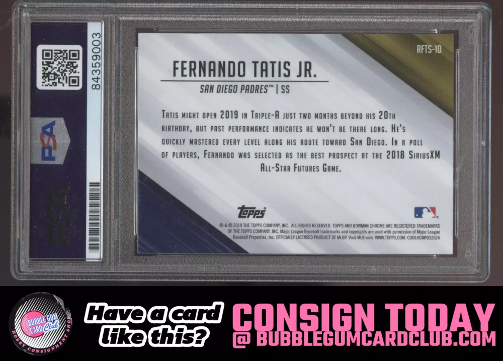2019 Bowman Fernando Tatis Jr. Auto San Diego Padres PSA 10|113