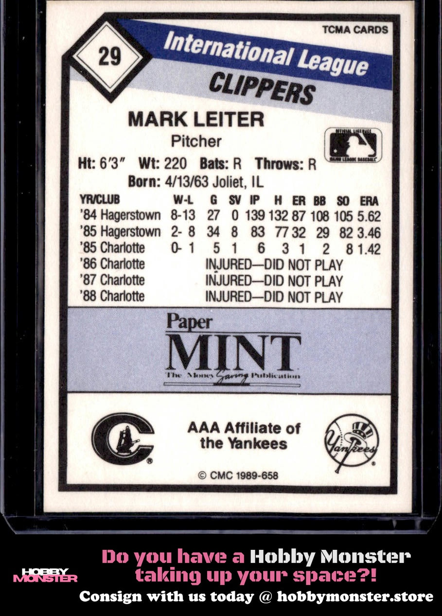 1989 CMC Columbus Clippers Mark Leiter Columbus Clippers 00T