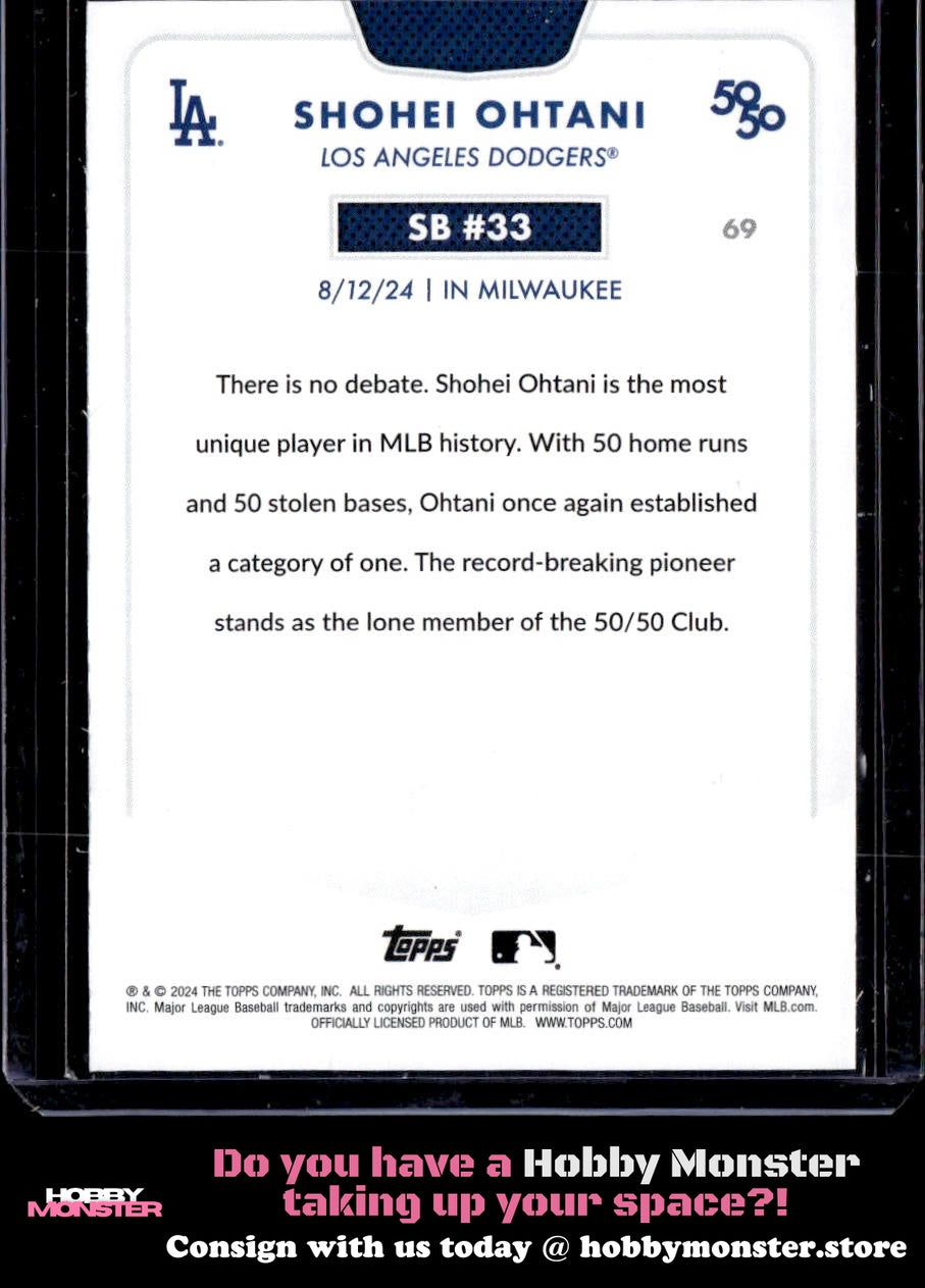 2024 Topps 50/50: Shohei Ohtani SB #33 69 Los Angeles Dodgers 005