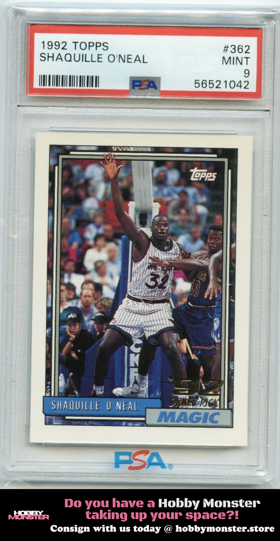 1992-93 Topps Shaquille O'Neal Rookie Orlando Magic PSA 9|1776