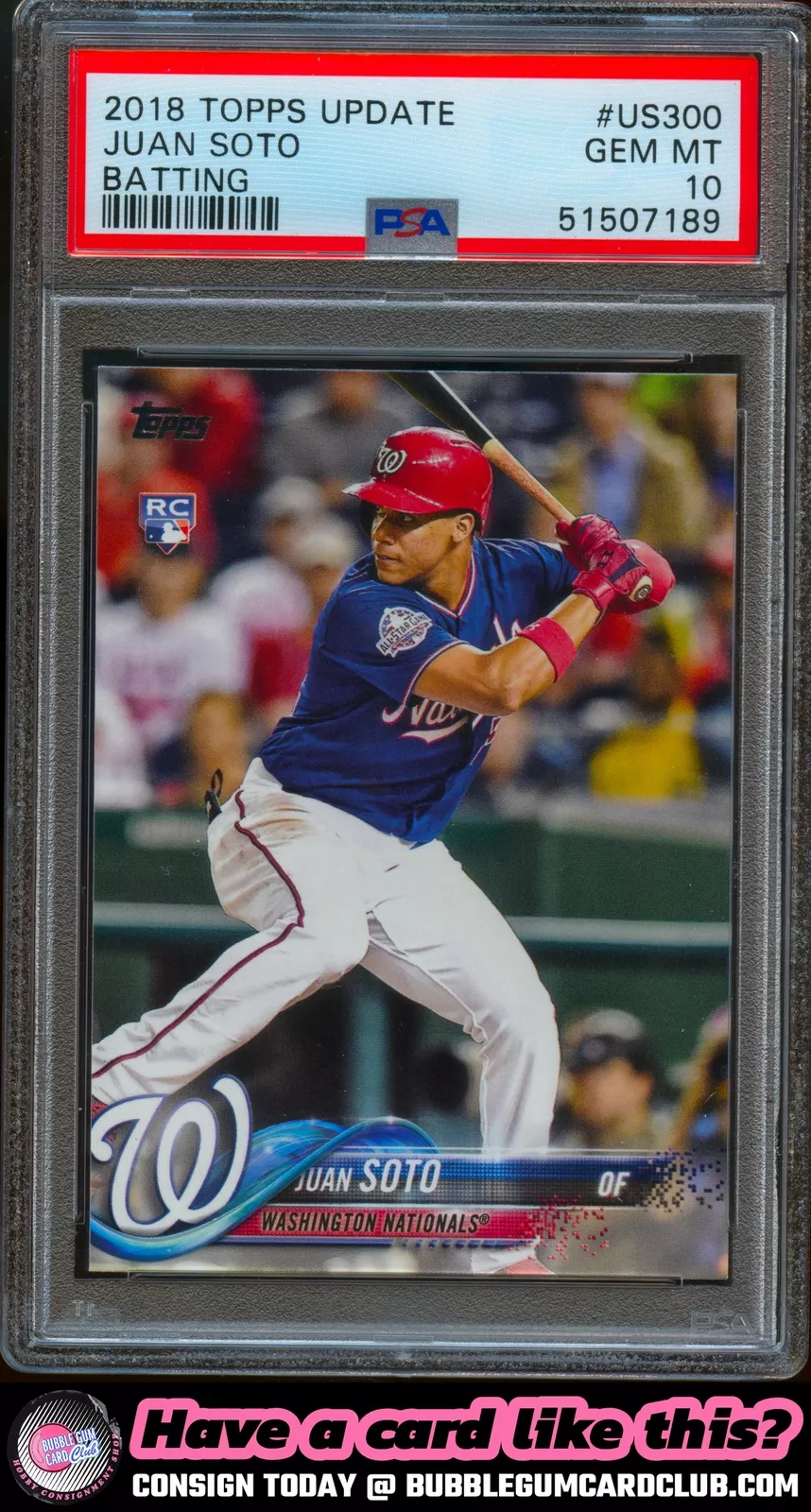 2018 Topps Update Juan Soto Rookie Washington Nationals PSA 10