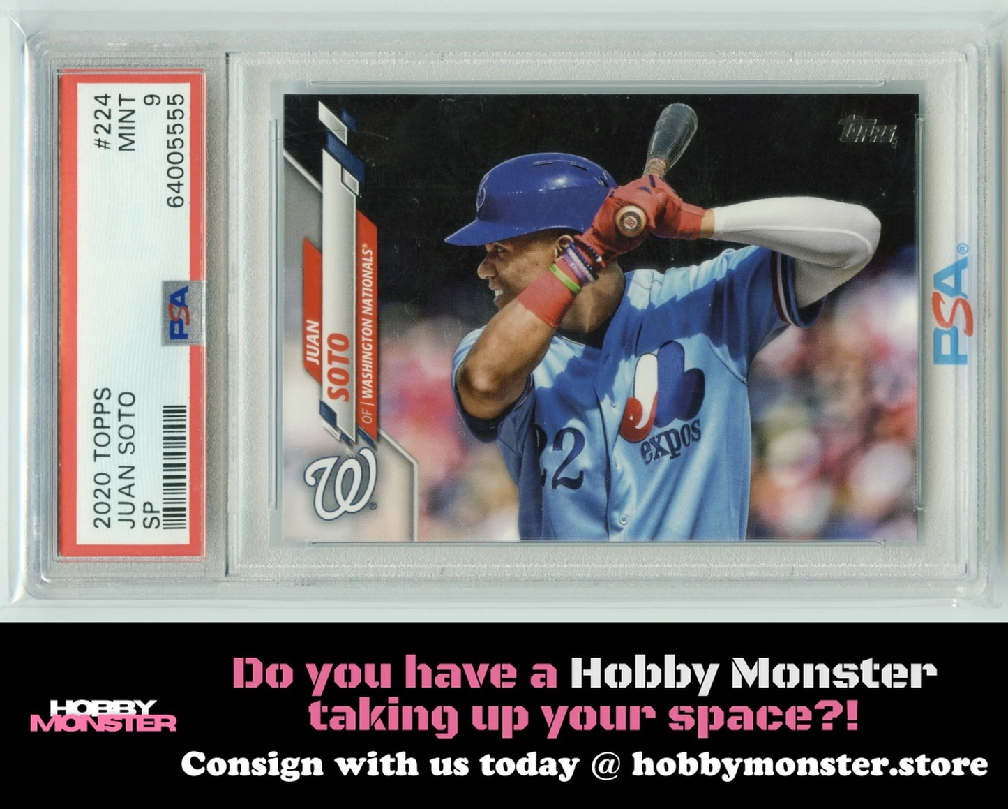 2020 Topps Juan Soto Short Print Expos Washington Nationals PSA 9