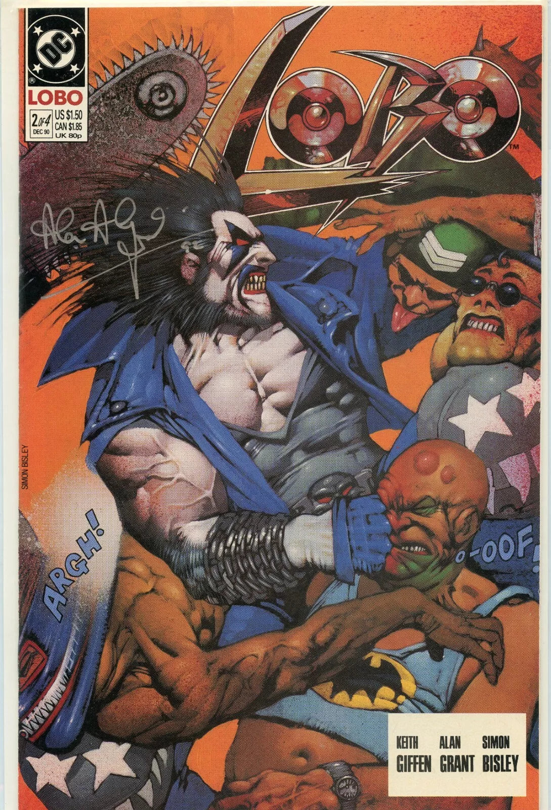 Lobo #2 Signed by Alan Grant Comic Silver Ink