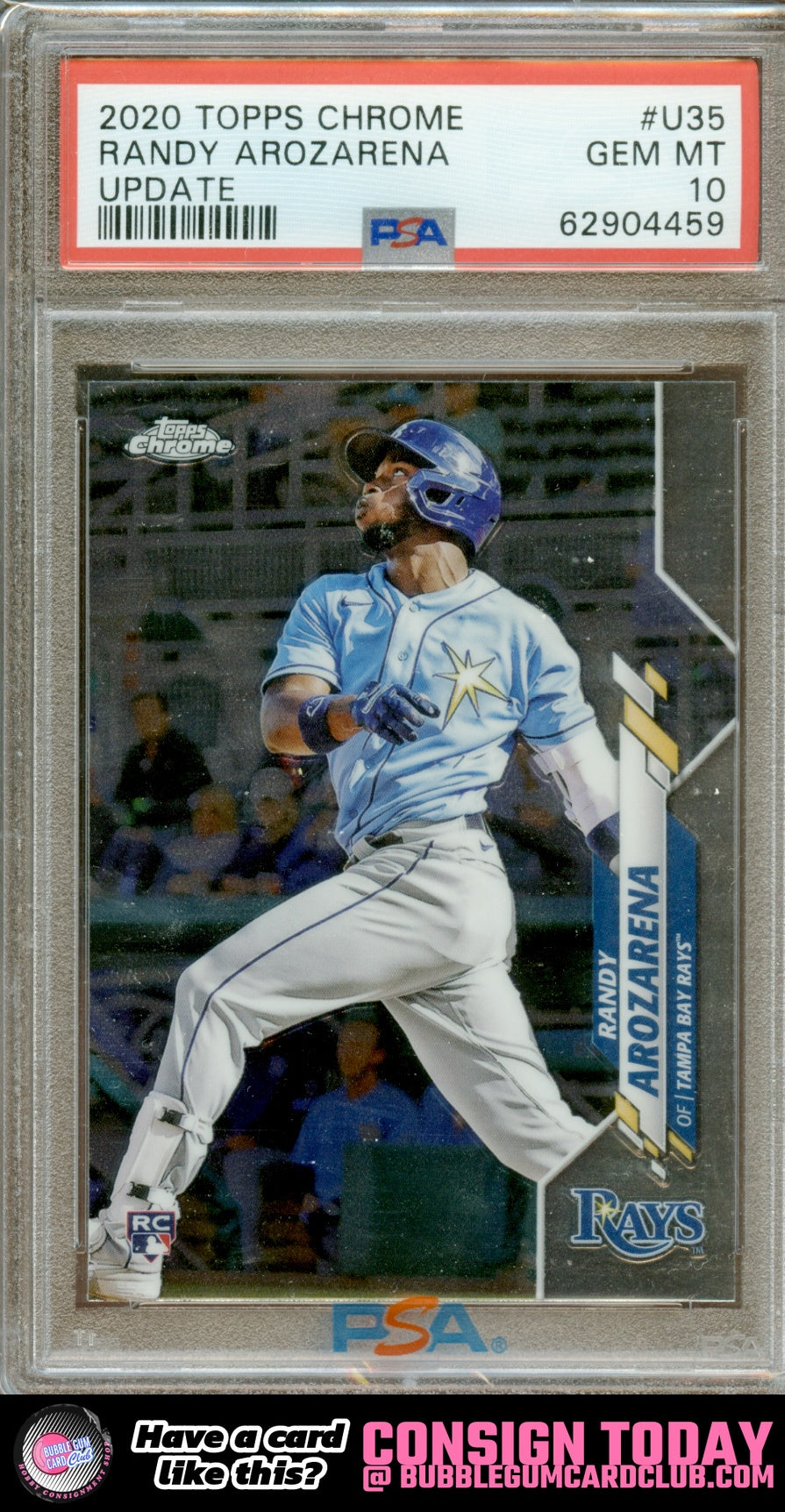 2020 Topps Chrome Update Randy Arozarena Rookie Tampa Bay Rays PSA 10