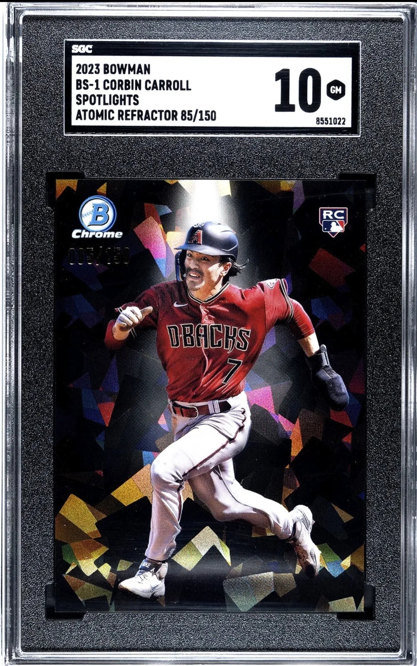 2023 Bowman Corbin Carroll Spotlight Atomic /150 SGC 10 Diamondbacks