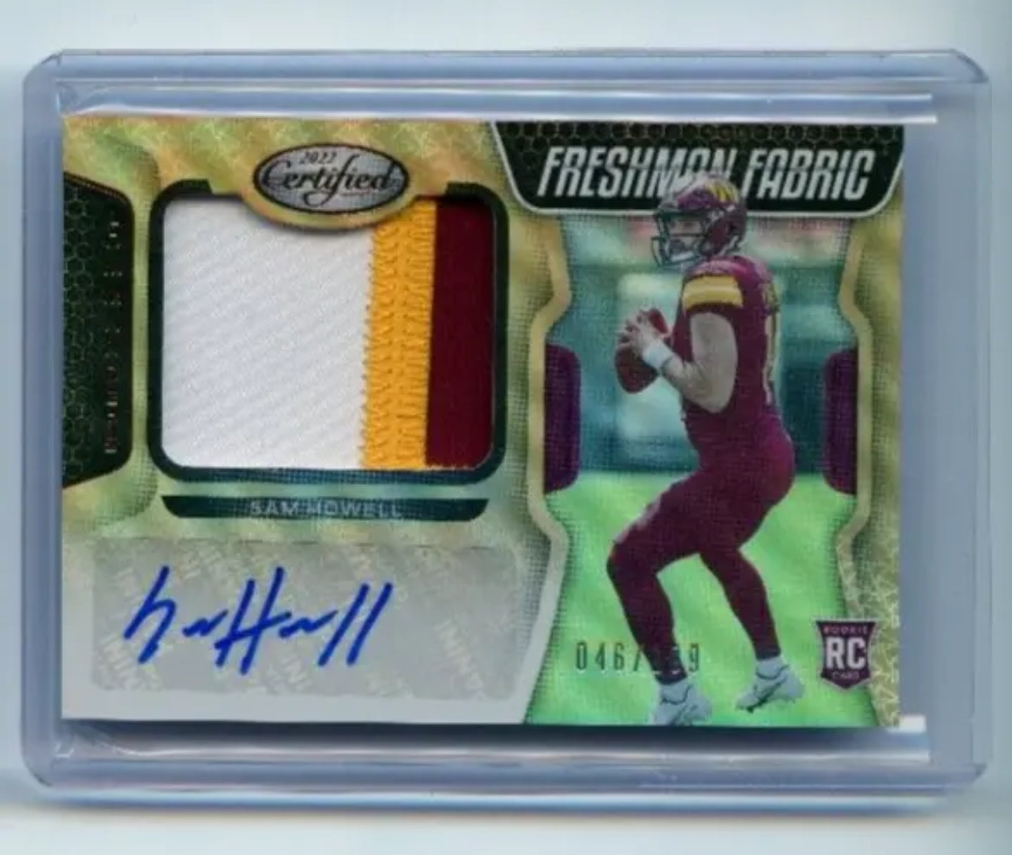 2022 Certified Sam Howell Freshman Fabric Mirror Rookie RC Auto RPA /199