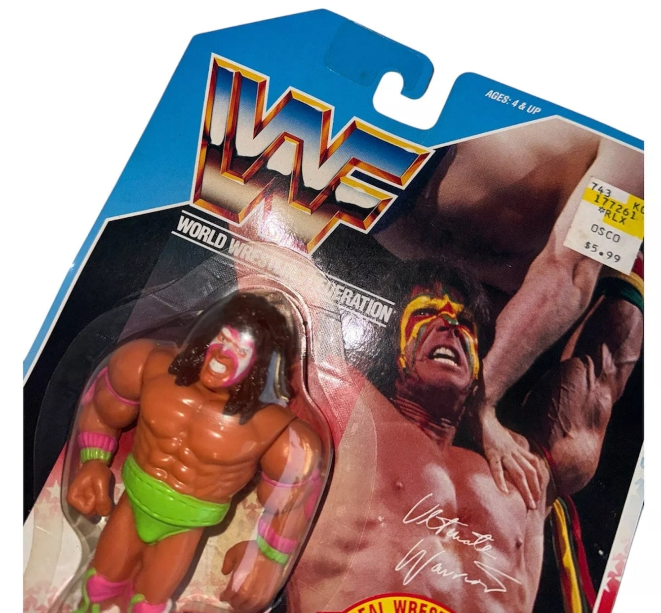 Hasbro WWF Ultimate Warrior Series 1 Ultimate Smash 1990 Action Figure