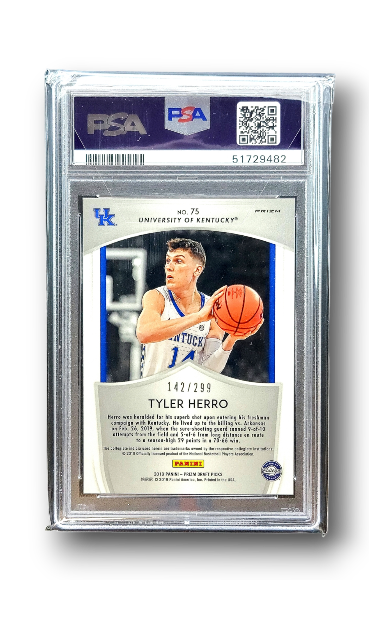 2019 Panini Prizm DP Tyler Herro Blue Wave Prizm /299