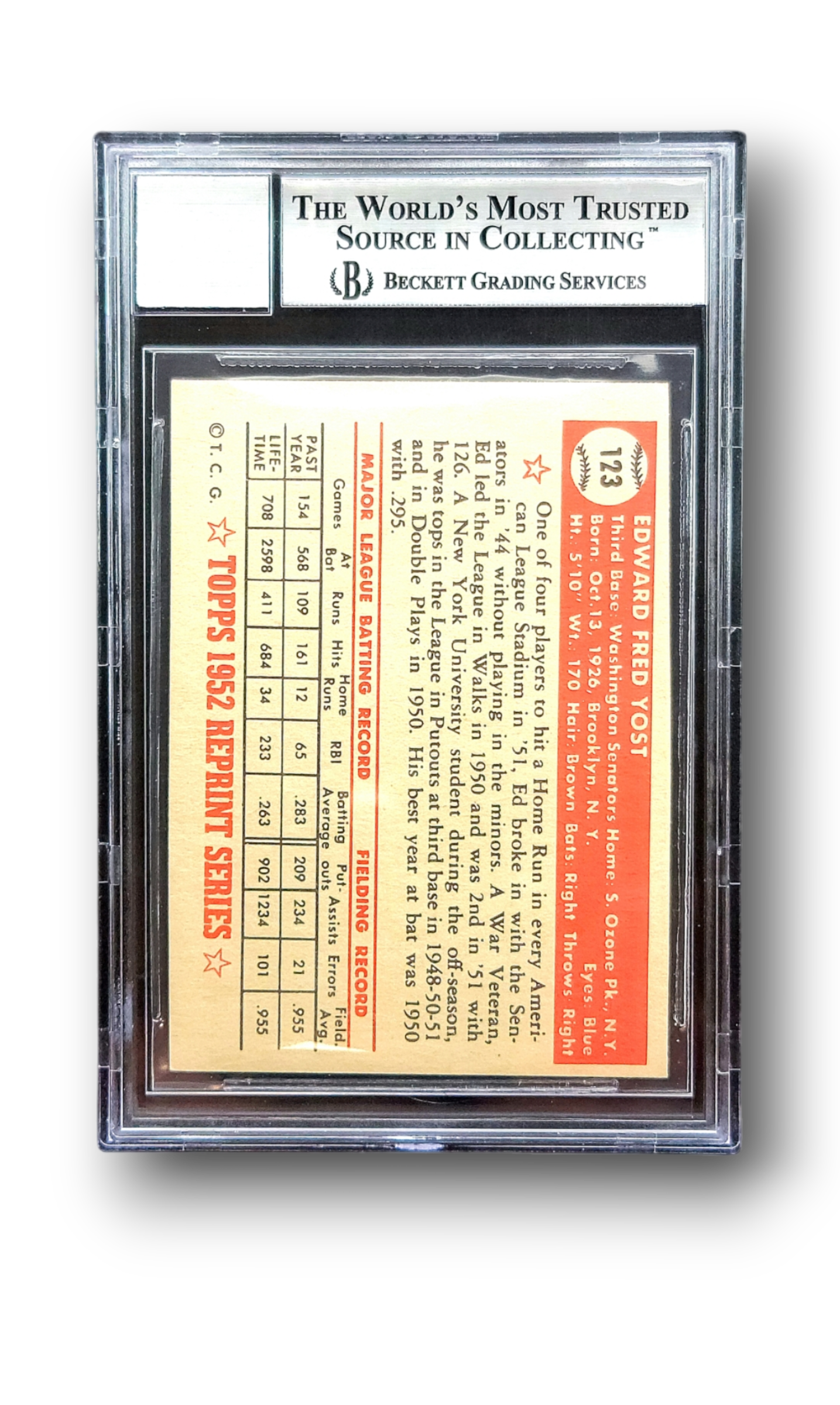 1952 Topps Eddie Yost Reprint Auto