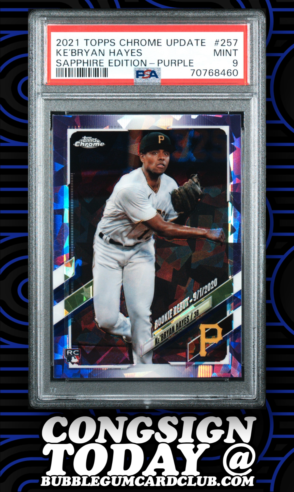 2021 Topps Chrome Update Sapphire Ke'Bryan Hayes Purple /10