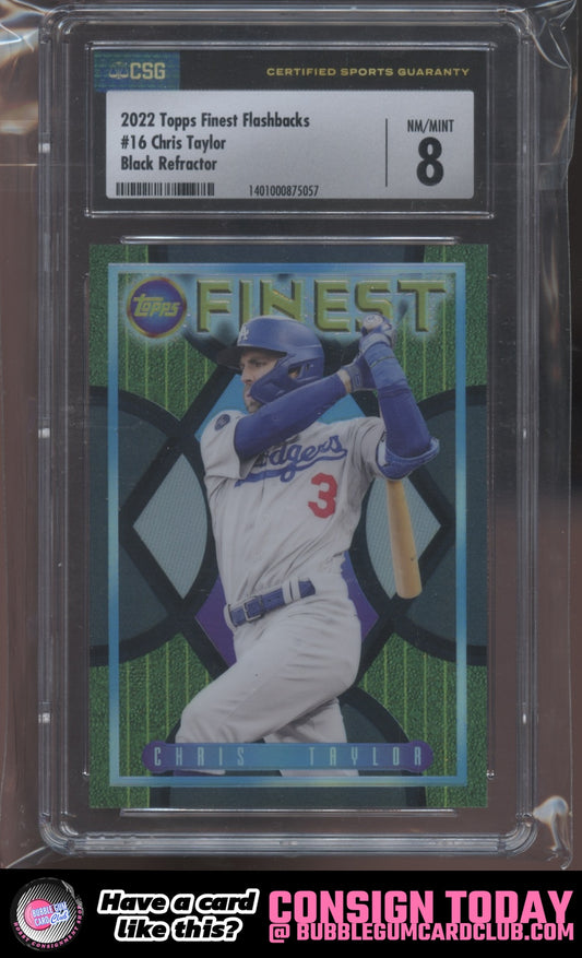 2022 Topps Finest Flashbacks Chris Taylor Los Angeles Dodgers CSG 8