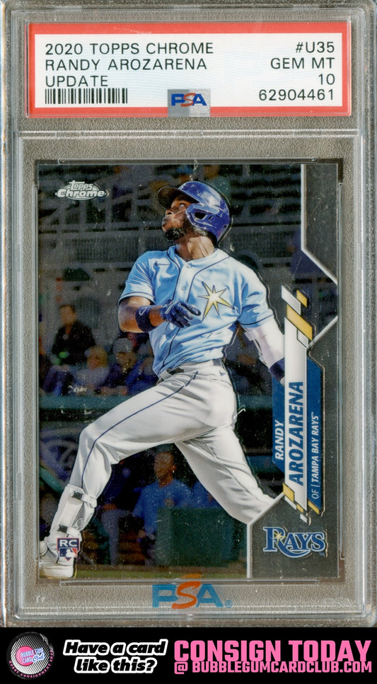 2020 Topps Chrome Update Randy Arozarena Rookie Tampa Bay Rays PSA 10