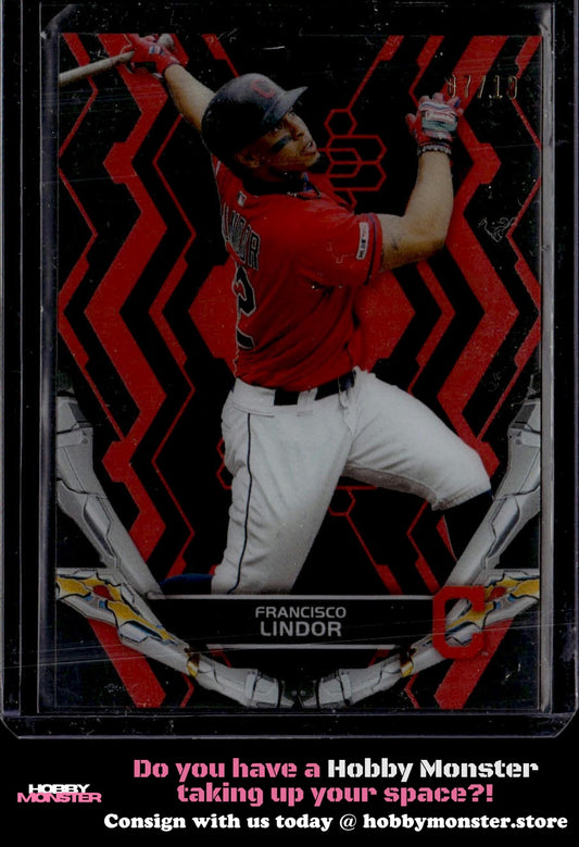 2019 Topps High Tek Francisco Lindor Red #/10 Cleveland Indians