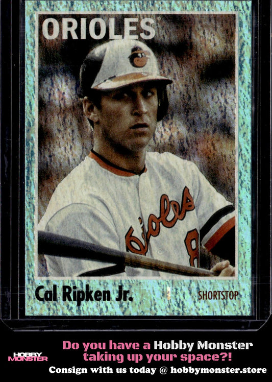 2024 Topps Archives Cal Ripken Jr. Aqua Sparkle Foilboard #/75 Baltimore Orioles