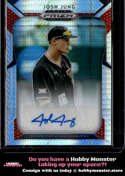 2019 Panini Prizm Draft Picks Josh Jung Hyper Auto #/49 Texas Tech