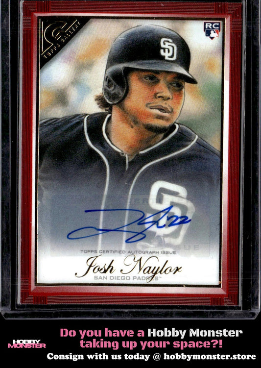 2019 Topps Gallery Josh Naylor Autographs Red Rookie Auto #/1 San Diego Padres