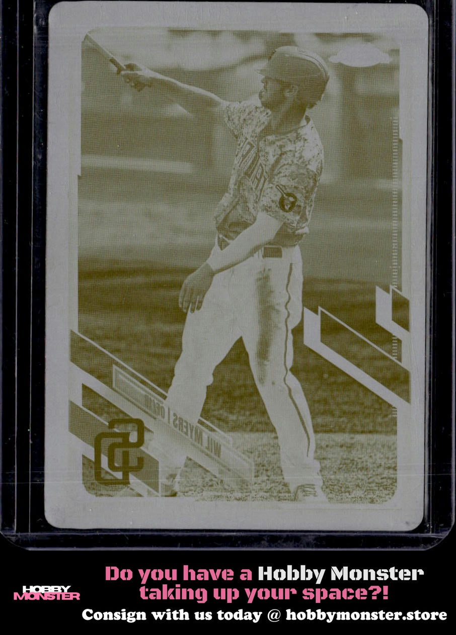 2021 Topps Chrome Wil Myers Printing Plate Yellow #/1 San Diego Padres