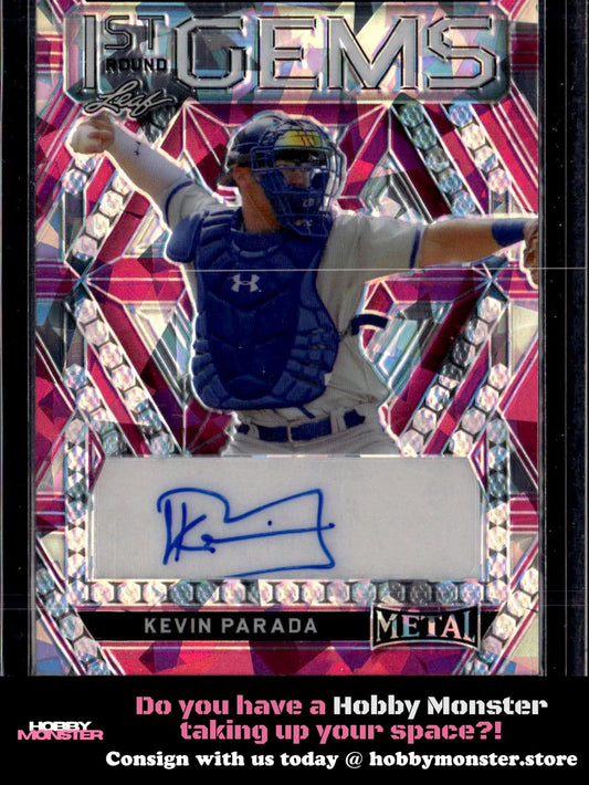 2022 Leaf Metal Kevin Parada 1st Round Gems Auto Purple Crystal 1/1