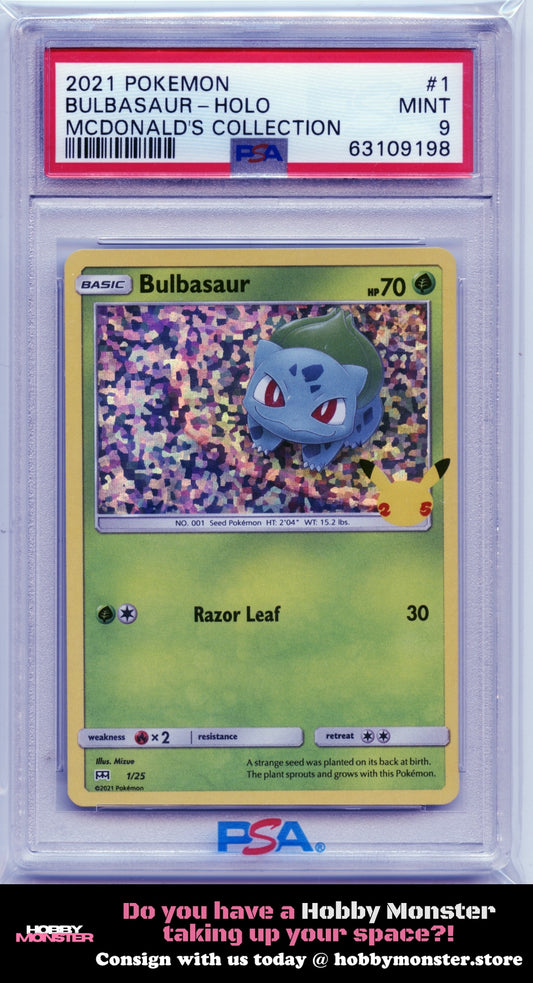 McDonald's 25th Anniversary Promos Bulbasaur PSA 9