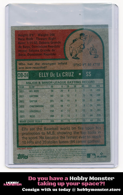 2024 Topps Heritage Elly De La Cruz Oversized 1975 Topps Box Toppers Reds