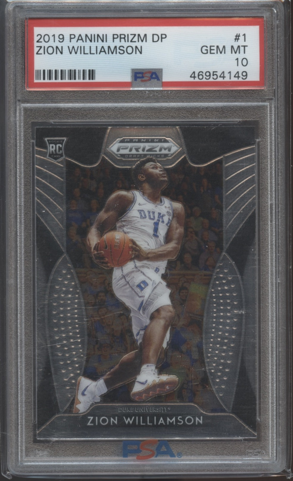 2019 Panini Prizm Draft Picks Zion Williamson PSA 10