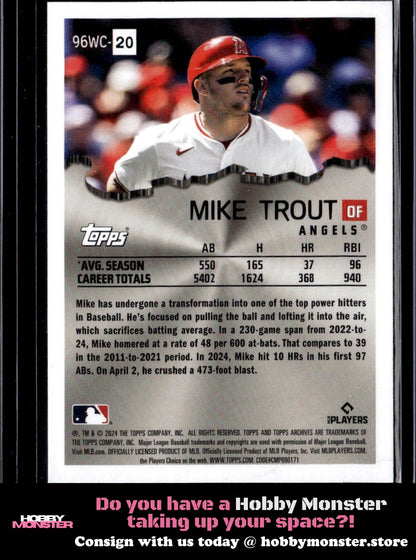 2024 Topps Archives Mike Trout 1996 Wrecking Crew Los Angeles Angels