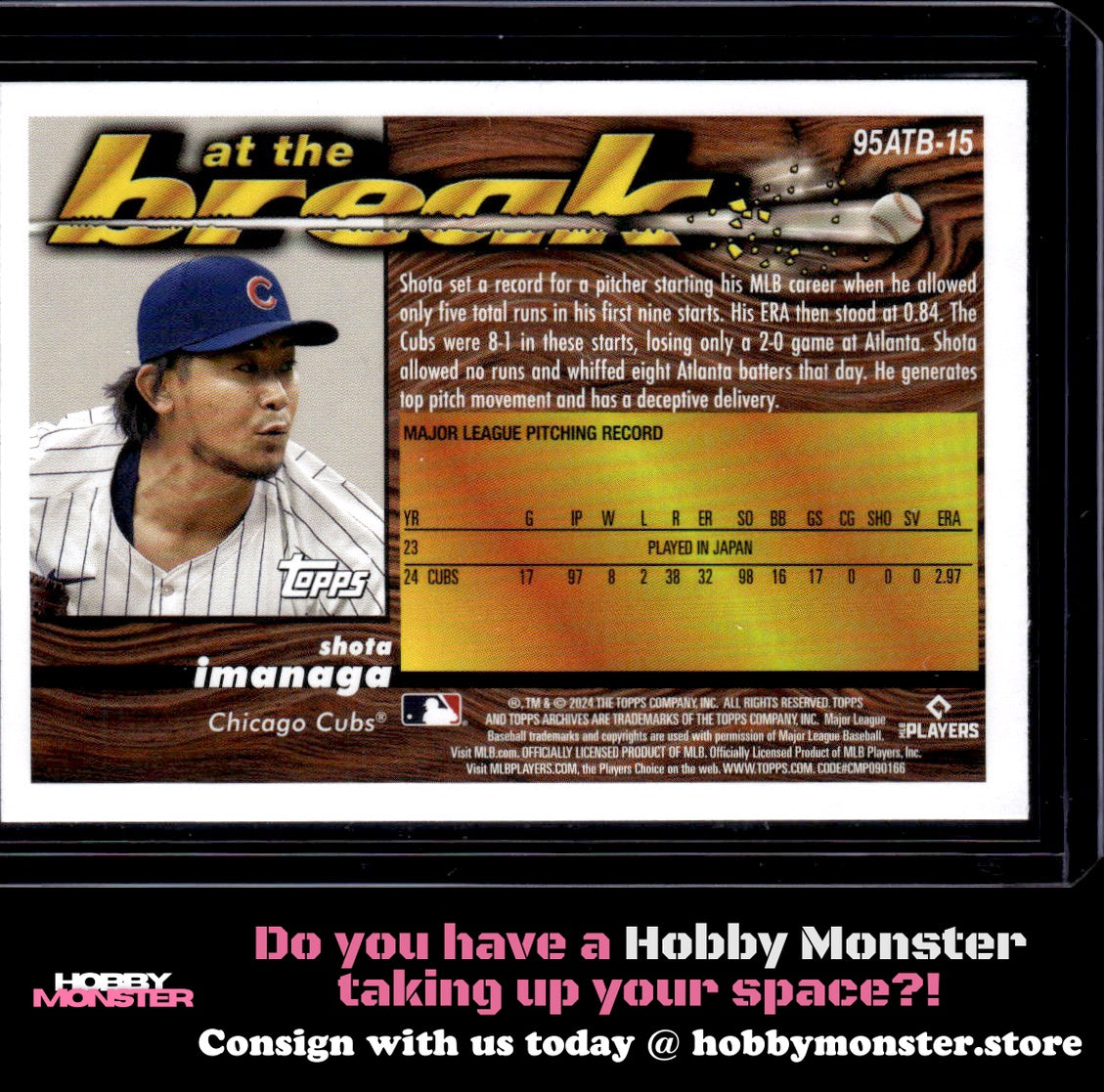 2024 Topps Archives Shota Imanaga 1995 At the Break Chicago Cubs