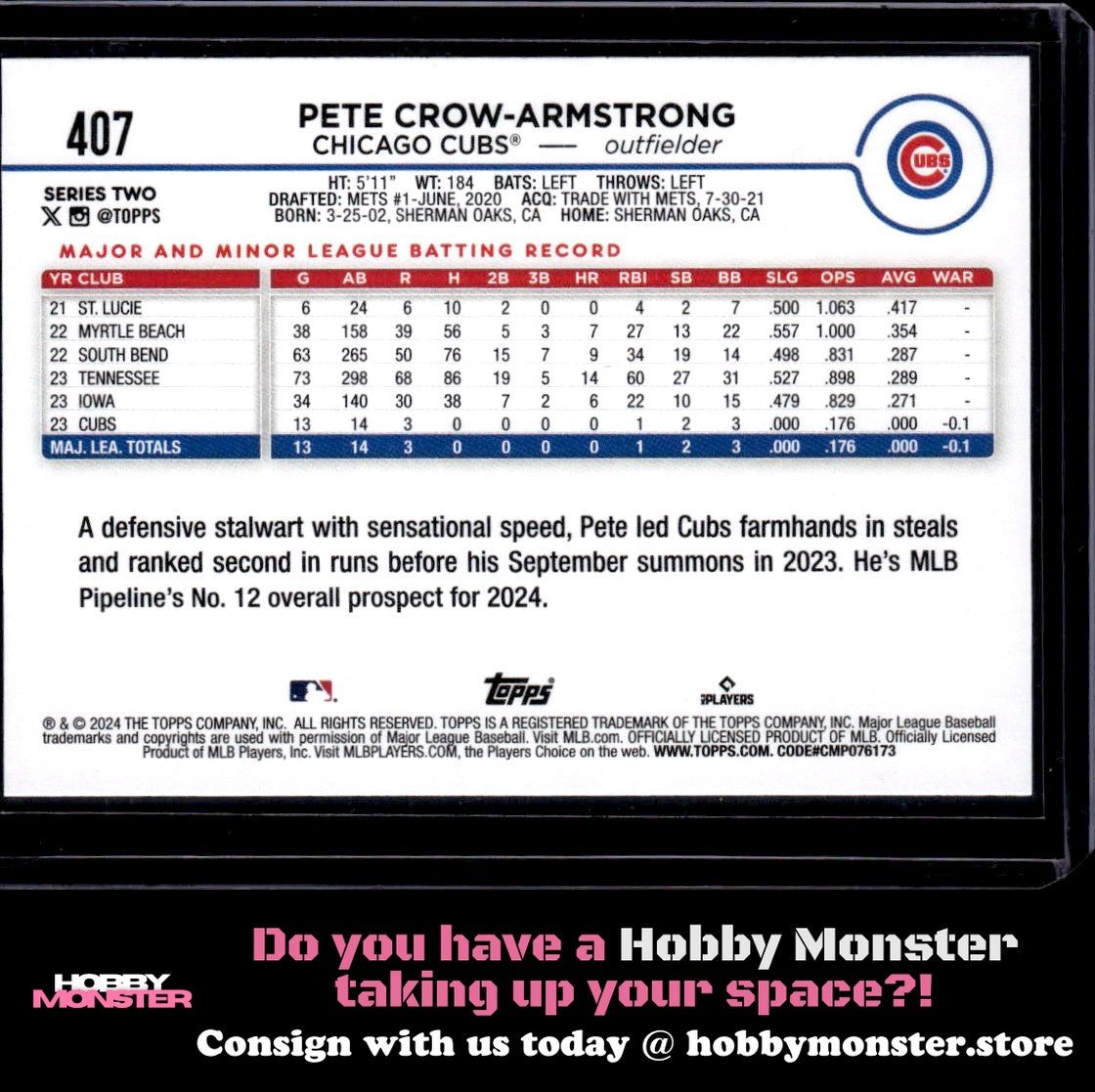 2024 Topps Pete Crow-Armstrong Rookie Chicago Cubs