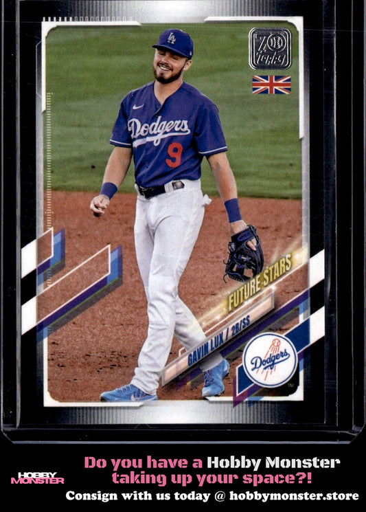 2021 Topps UK Edition Gavin Lux Future Stars Black #/125 Los Angeles Dodgers