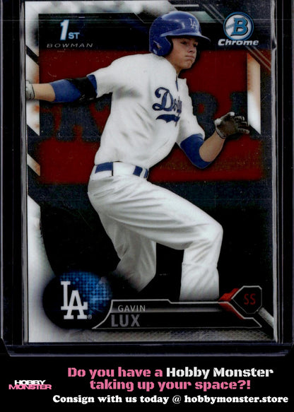 2016 Bowman Draft Gavin Lux Chrome Los Angeles Dodgers