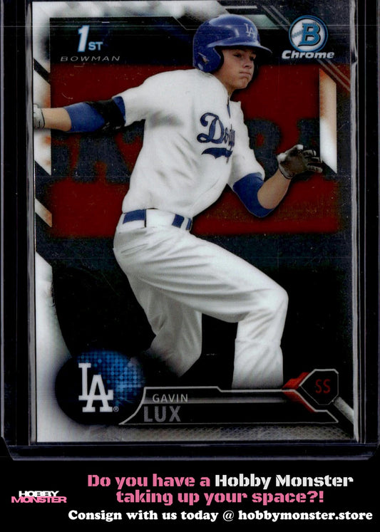 2016 Bowman Draft Gavin Lux Chrome Los Angeles Dodgers